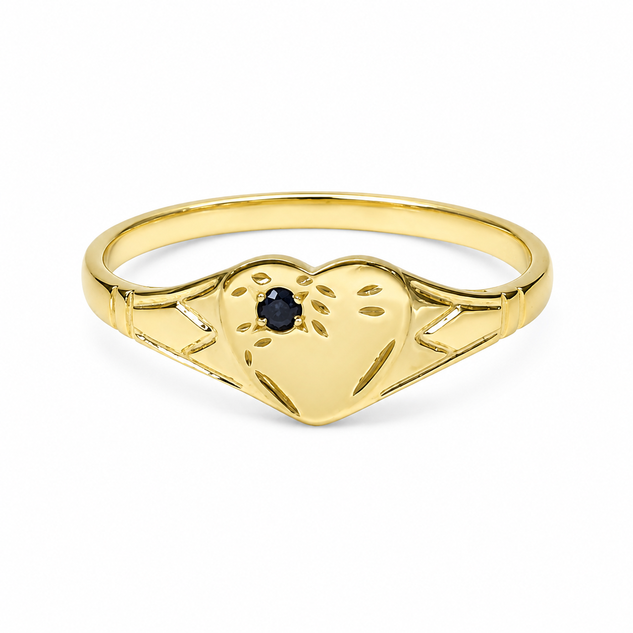 9ct Yellow Gold Natural Blue Sapphire Heart Signet Ring – 9YCYR2799BLSAP 9ct Yellow Gold Natural Blue Sapphire Heart Signet Ring – 9YCYR2799BLSAP