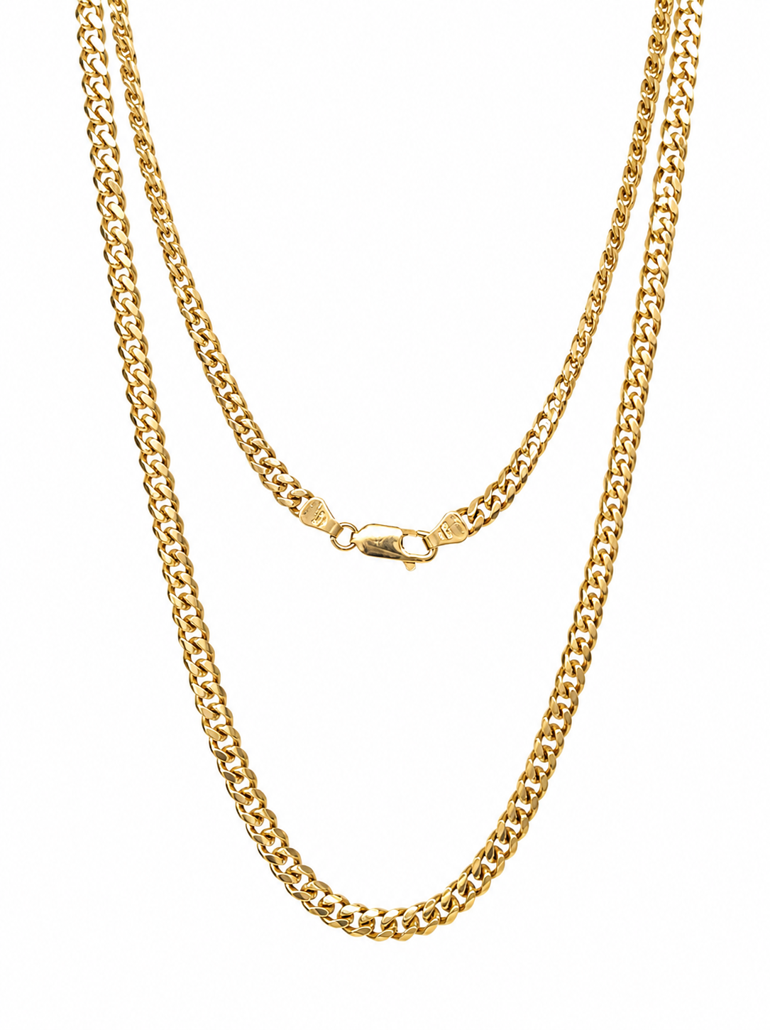 9ct Yellow Gold Solid Cuban Link Chain – 60cm | 26g | 4.15mm - 5MC9Y03560 Sterling Silver Chains 