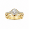 10ct Yellow Gold 0.25ct Natural Diamond Round Halo 2-Piece Bridal Set Ring - RD2376