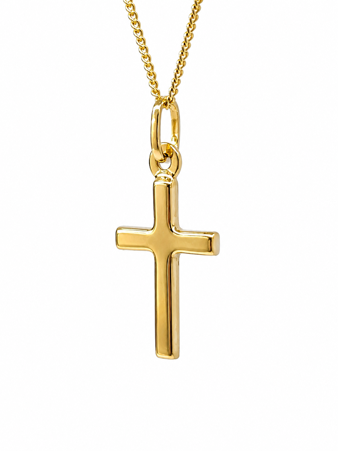 9ct Yellow Gold Plain Cross Pendant - GR0001 Sterling Silver Chains 9ct Yellow Gold Plain Cross Pendant - GR0001 Sterling Silver Chains