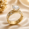 9ct Yellow Gold 3.84ct TDW Lab Grown Diamond Triple Row Engagement Ring – 3.02ct E/VS1 Centre