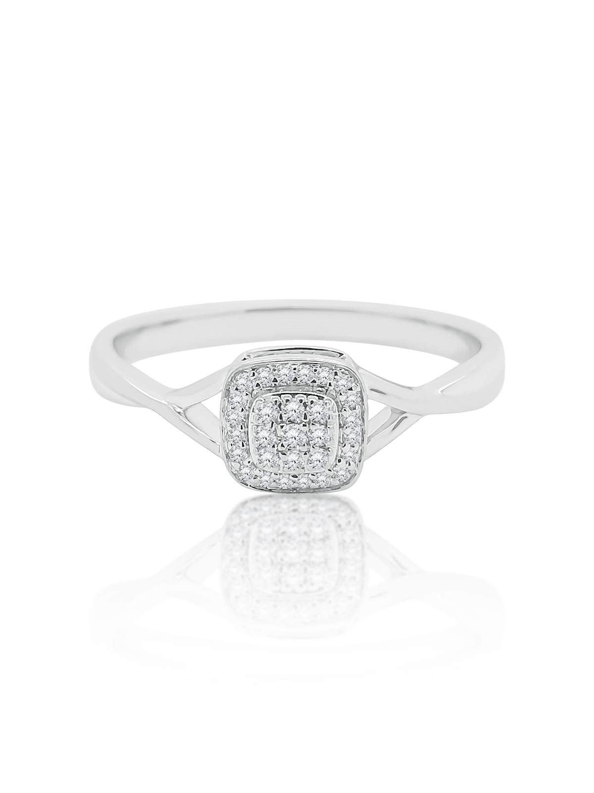 9ct White Gold Diamond Ring