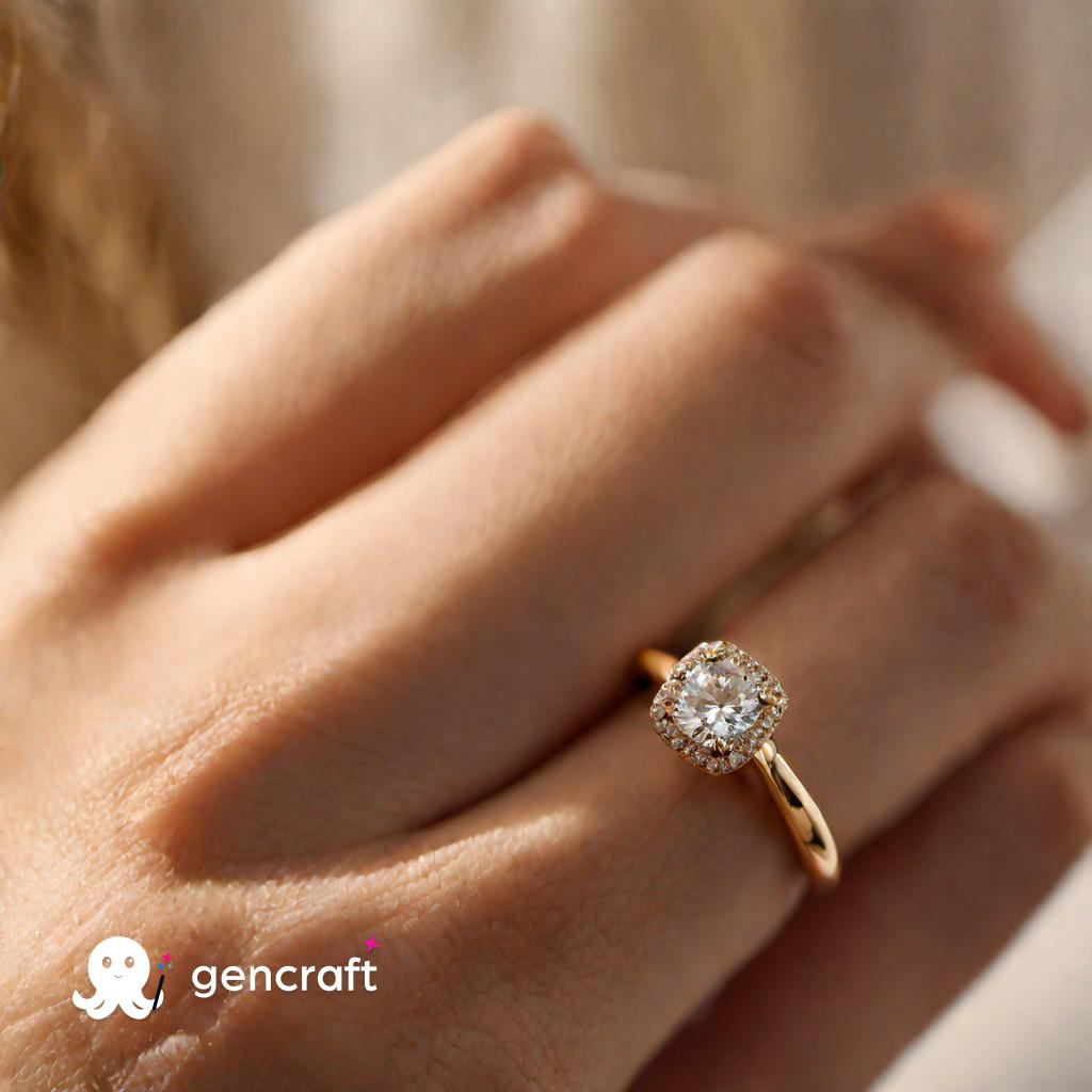 women wearing gold diamond ring image