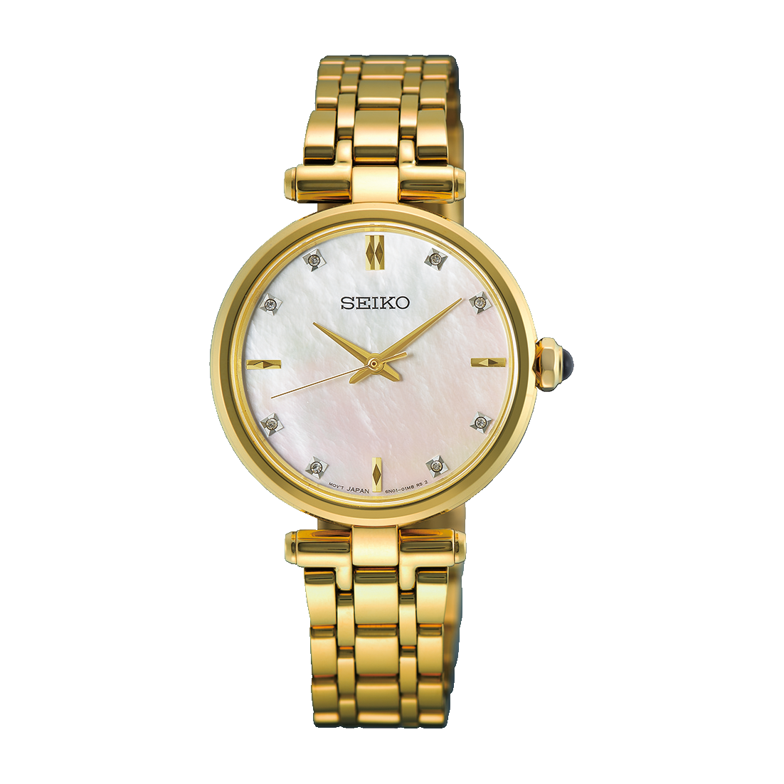 Seiko Discover More HGH008 Women's Mother of Pearl Diamond Dial Quartz Watch Seiko 