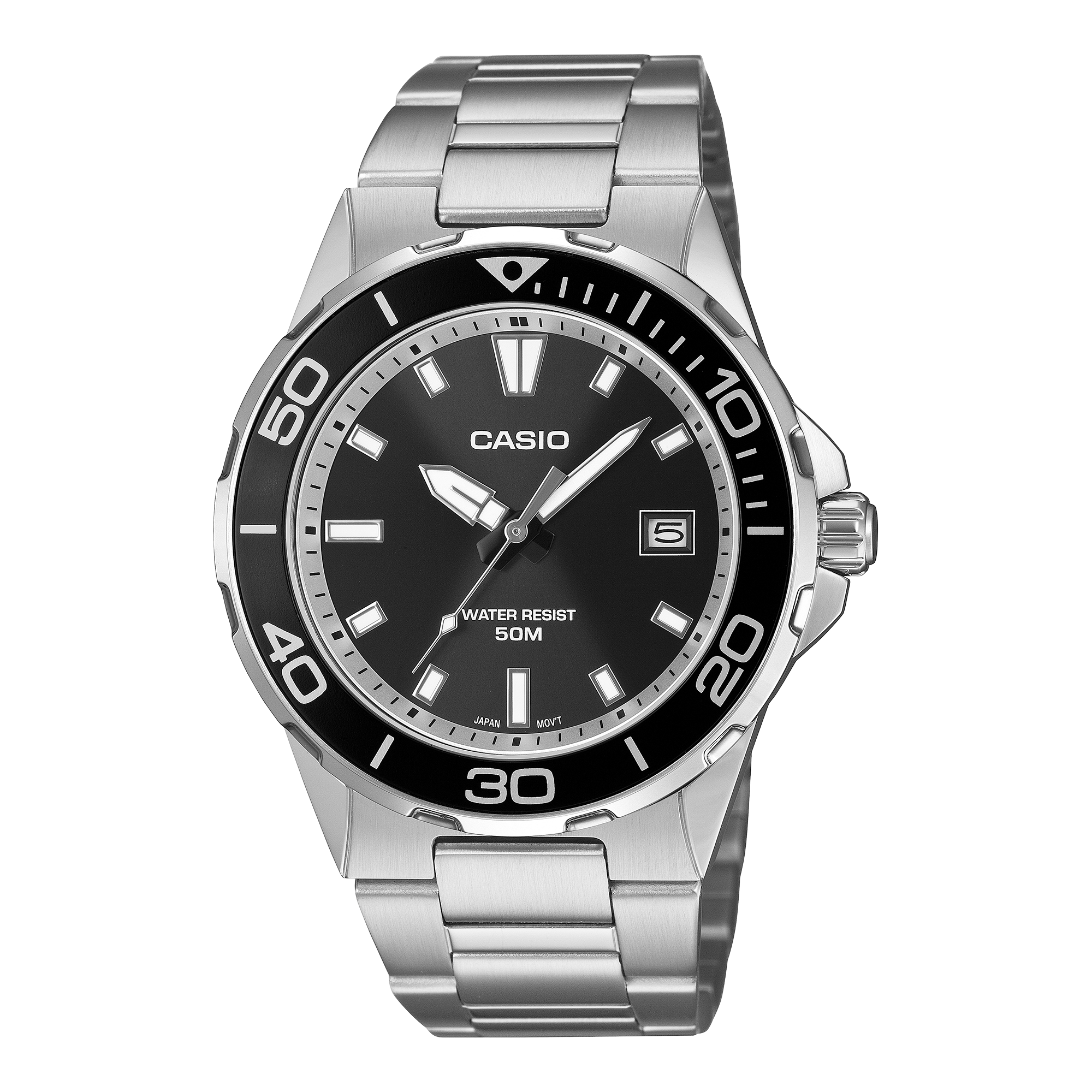 Casio MTD145D-1A Men's Stainless Steel Black Dial Analogue Watch – 50M Water Resistant CASIO Casio MTD145D-1A Men's Stainless Steel Black Dial Analogue Watch – 50M Water Resistant CASIO