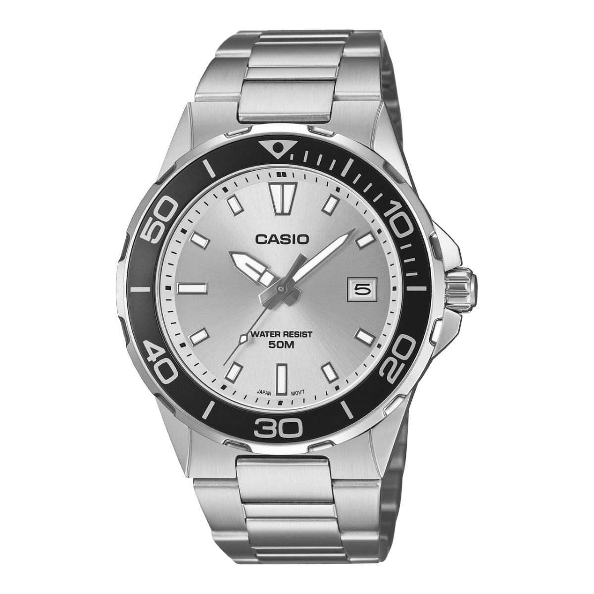 Casio MTD145D-7A Men's Stainless Steel Silver Dial Analogue Watch – 50M Water Resistant CASIO Casio MTD145D-7A Men's Stainless Steel Silver Dial Analogue Watch – 50M Water Resistant CASIO