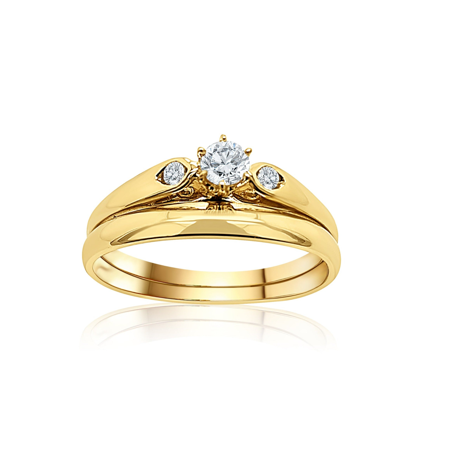 9ct Gold 3-stone Bridal Set