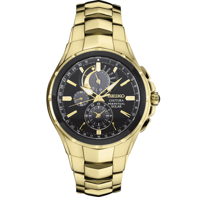 Seiko Coutura Perpetual Chronograph Solar Powered, 100M WR Watch - SSC700