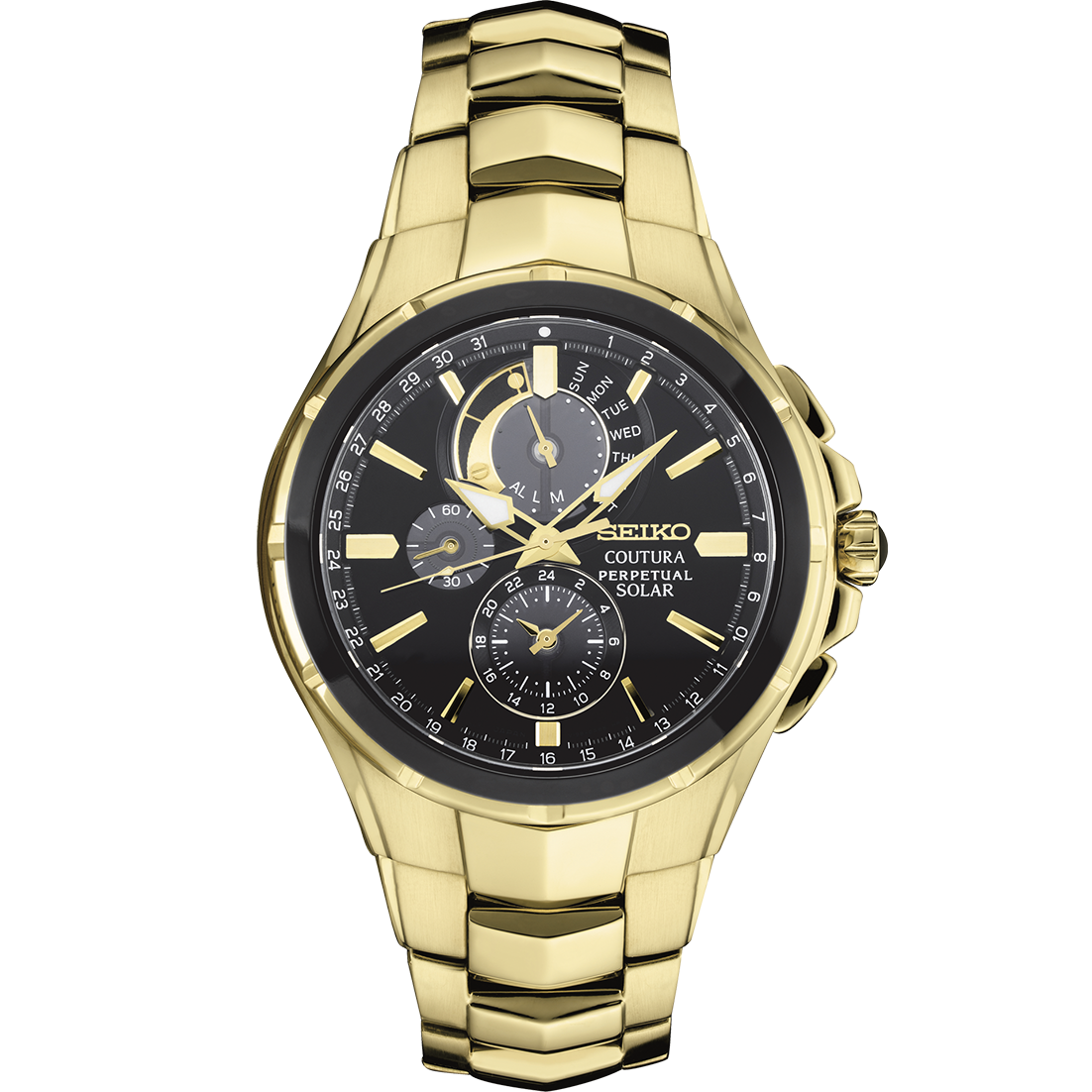 Seiko Coutura Perpetual Chronograph Solar Powered, 100M WR Watch - SSC700