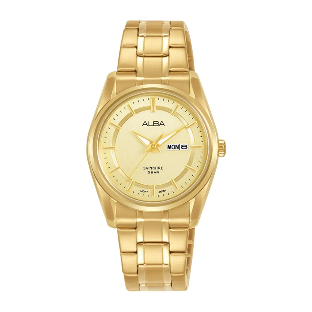 Alba Ladies Gold Tone Day & Date Calender - AN8032X1