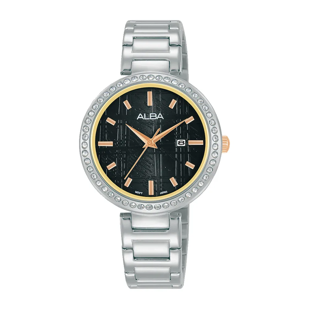Alba Ladies Stainless Steel 32mm Black Dial Watch - AH7X41X1