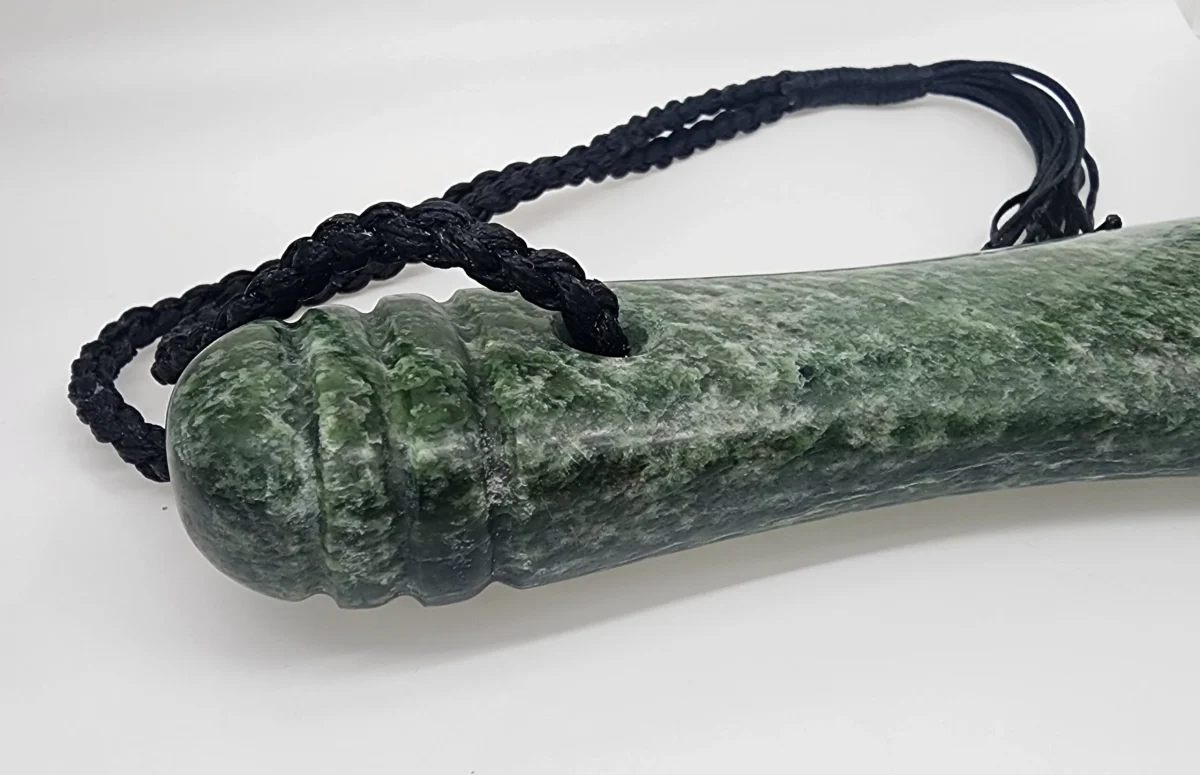 Authentic Hapopo Pounamu Mere – NZ Greenstone Taonga (210mm) - WG160