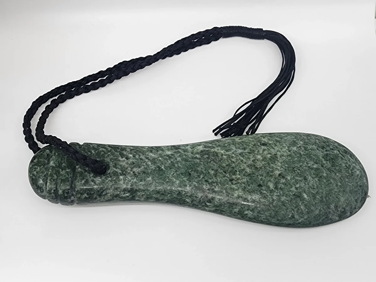 Authentic Hapopo Pounamu Mere – NZ Greenstone Taonga (210mm) - WG160