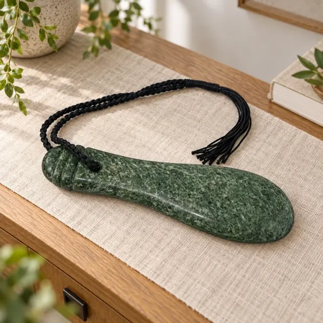 Authentic Hapopo Pounamu Mere – NZ Greenstone Taonga (210mm) - WG160
