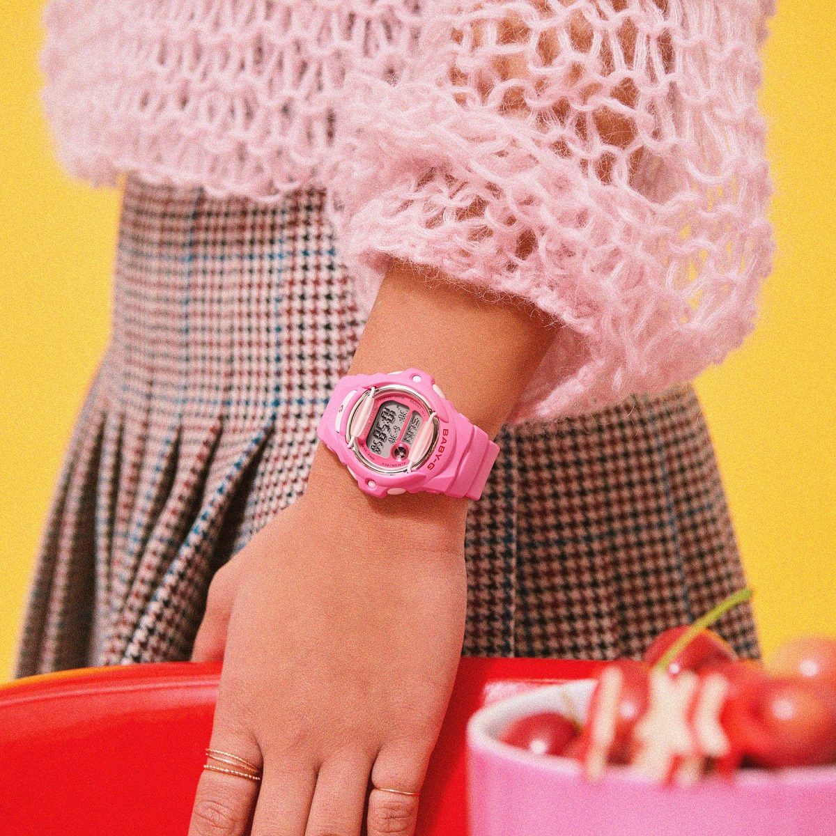 Baby-G Digital Cherry Red Accents Pink Case & Resin Strap 200M WR - BG169CH-4D