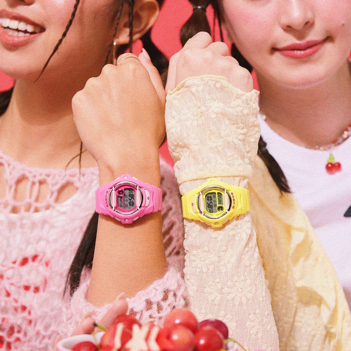 Baby-G Digital Cherry Red Accents Pink Case & Resin Strap 200M WR - BG169CH-4D