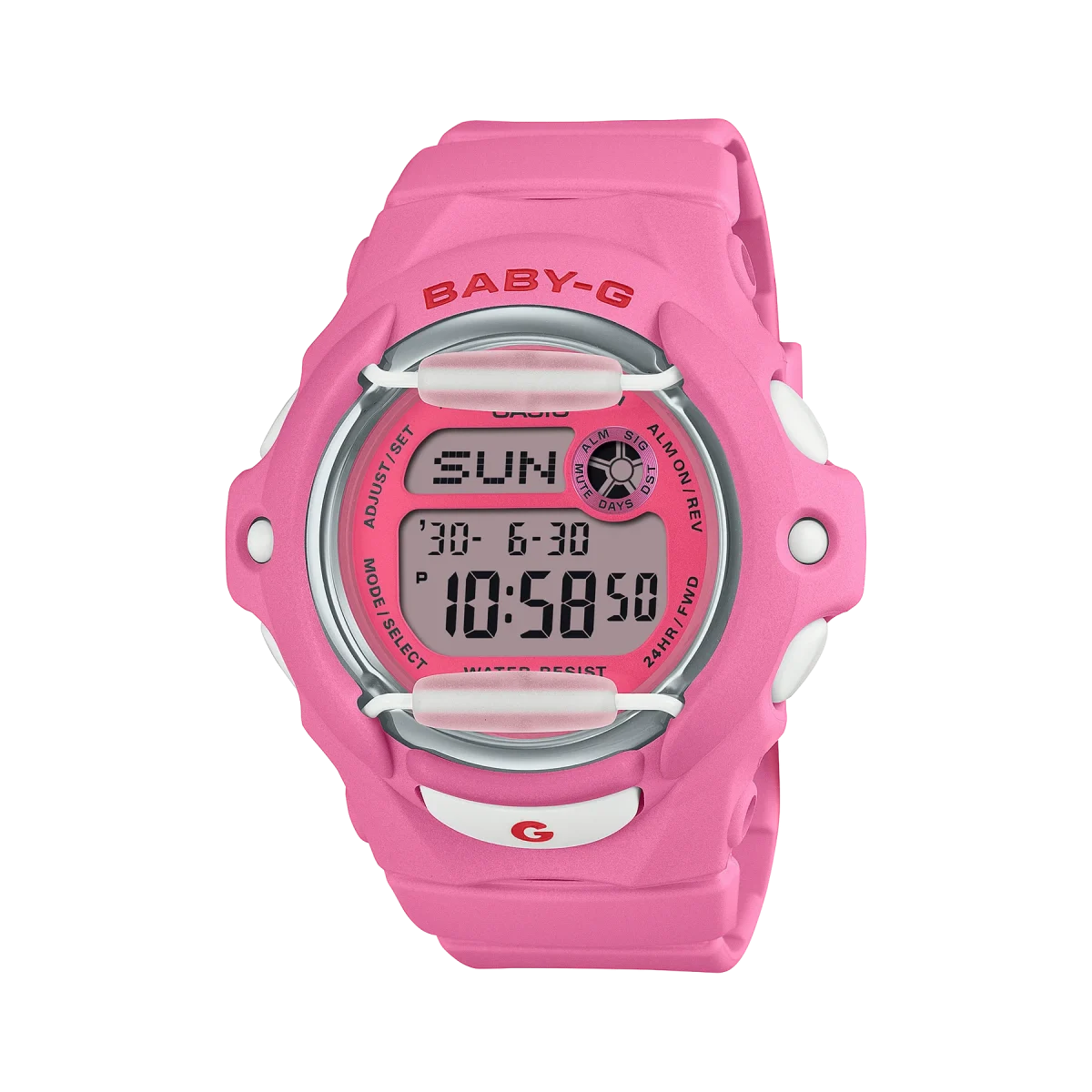 Baby-G Digital Cherry Red Accents Pink Case & Resin Strap 200M WR - BG169CH-4D