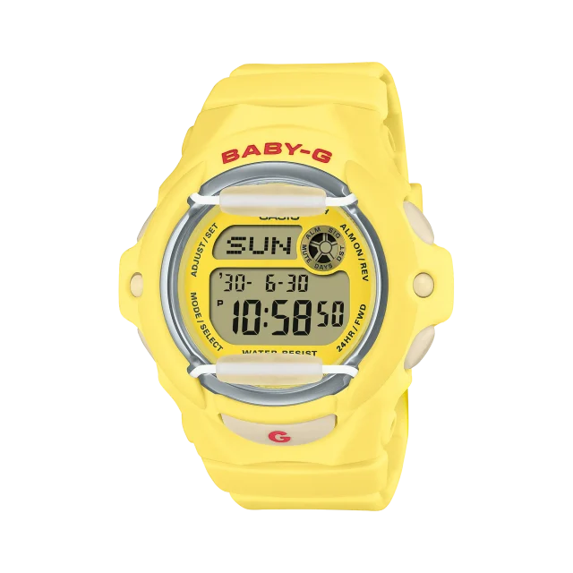 Baby-G Digital Cherry Red Accents Yellow Case & Resin Strap 200M WR - BG169CH-9D