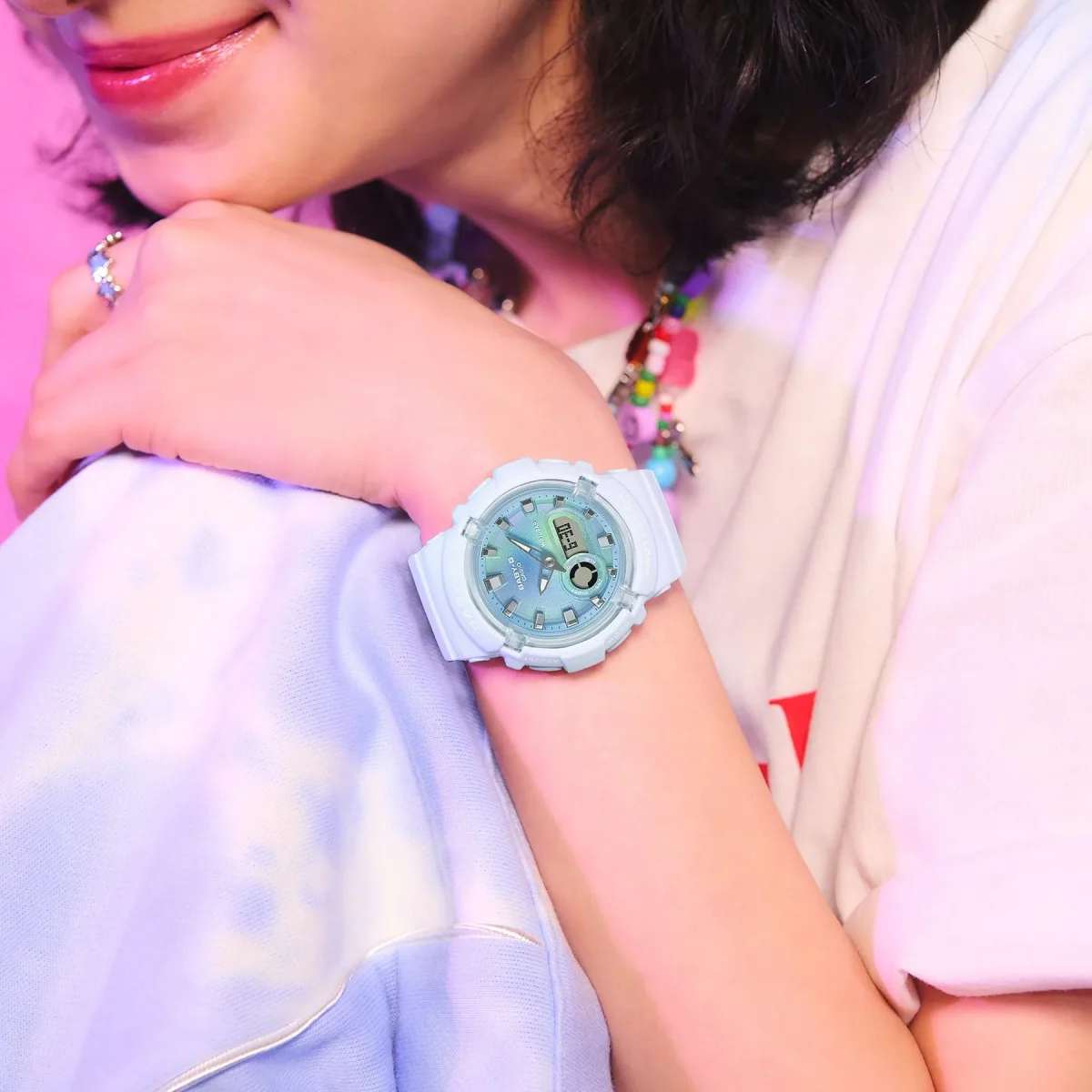 Baby-G Duel Time Tie-Dye Look, Blue Dial & Resin Band Strap 100M WR - BGA280TD-2A