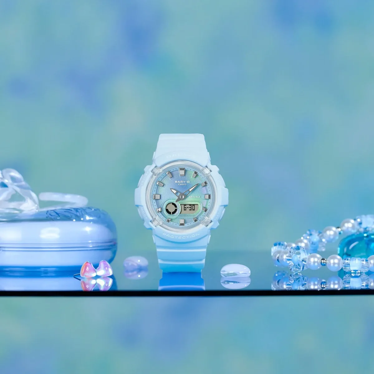 Baby-G Duel Time Tie-Dye Look, Blue Dial & Resin Band Strap 100M WR - BGA280TD-2A