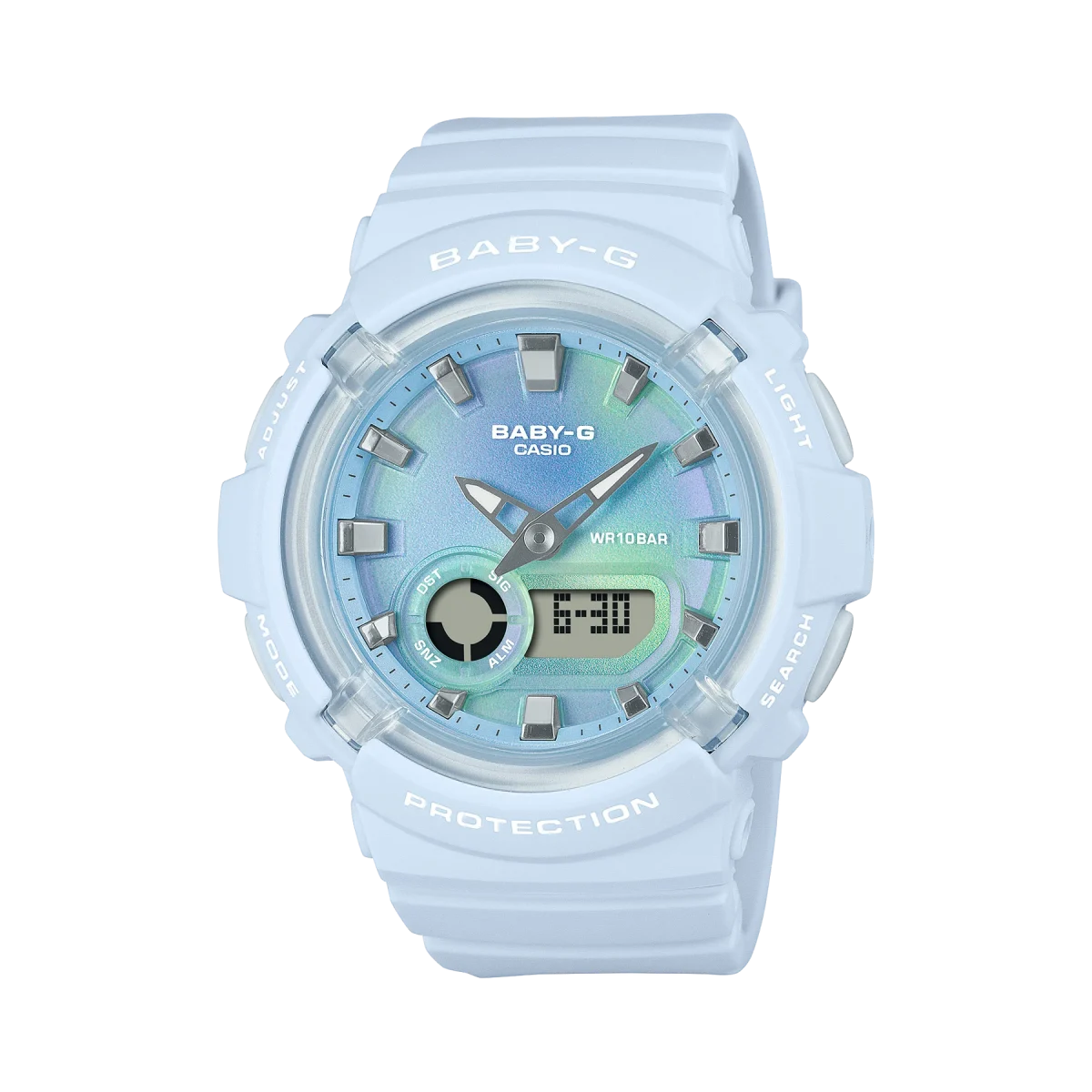 Baby-G Duel Time Tie-Dye Look, Blue Dial & Resin Band Strap 100M WR - BGA280TD-2A