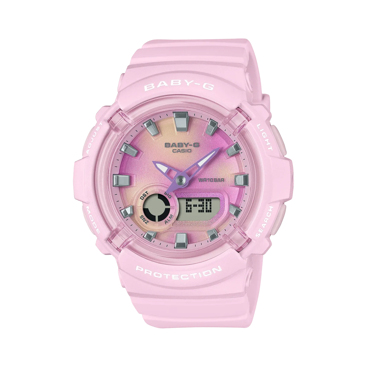 Baby-G Duel Time Tie-Dye Look, Pink Dial & Resin Band Strap 100M WR - BGA280TD-4A