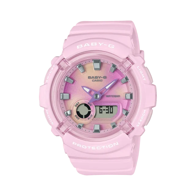 Baby-G Duel Time Tie-Dye Look, Pink Dial & Resin Band Strap 100M WR - BGA280TD-4A