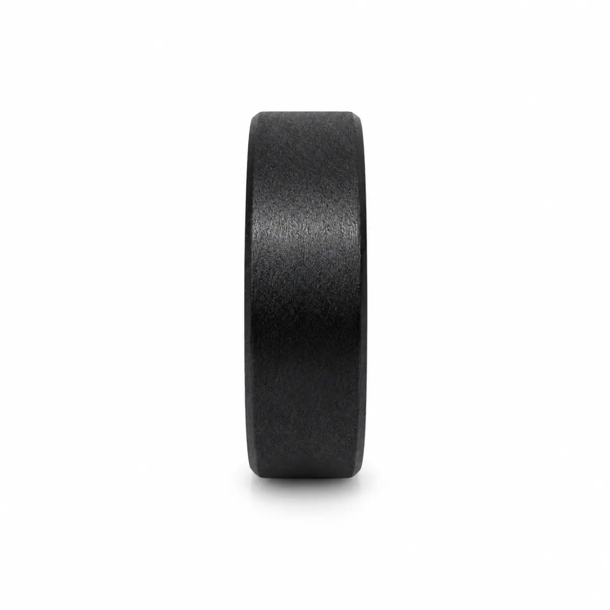 Black Zirconium Sanded Finish Ring – 7mm Flat Profile Men's Band - WD571Z-C7-MD-ZB