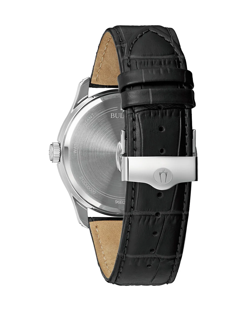 Bulova Classic Gents Quartz Black Dial Black Leather Strap WR30 - 96B388