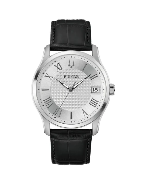 Bulova Classic Gents Quartz Black Dial Black Leather Strap WR30 - 96B388