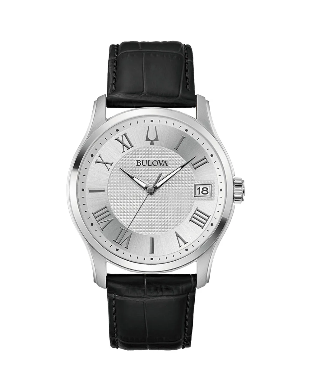 Bulova Classic Gents Quartz Black Dial Black Leather Strap WR30 - 96B388