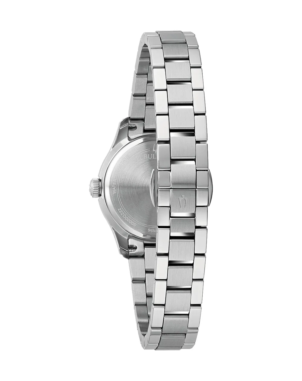Bulova Classic Ladies Quartz Stainless Steel Case & Band, Silver Dial 30M WR Watch - 96M162