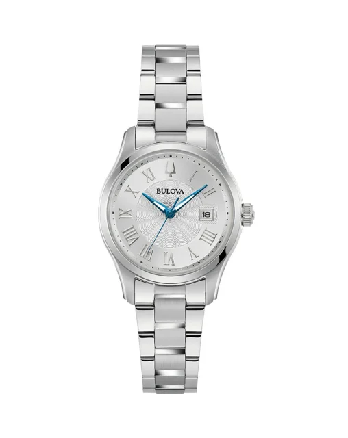 Bulova Classic Ladies Quartz Stainless Steel Case & Band, Silver Dial 30M WR Watch - 96M162