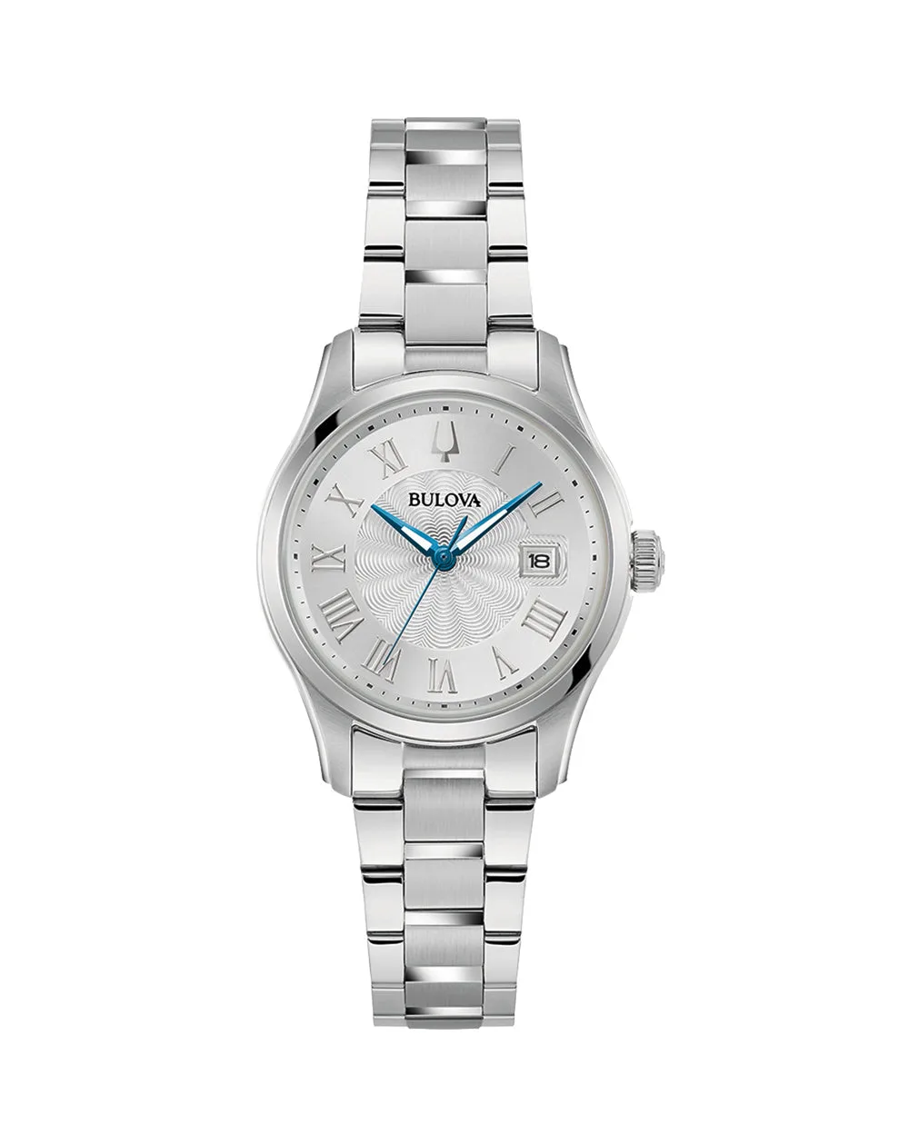 Bulova Classic Ladies Quartz Stainless Steel Case & Band, Silver Dial 30M WR Watch - 96M162