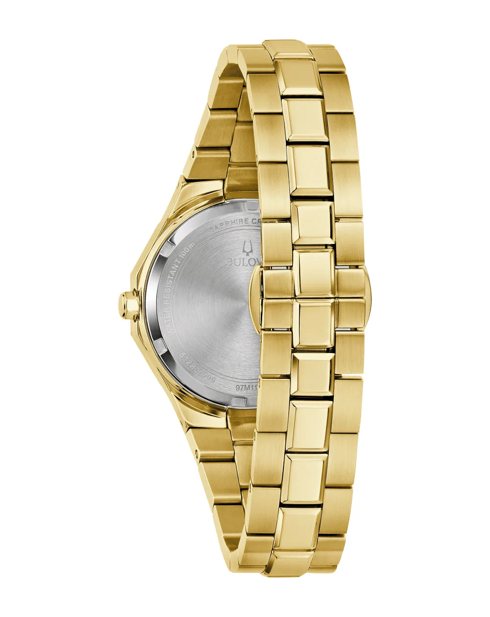 Bulova Classic White Dial Gold Tone Case & Band, Mother of Pearl Dial 100m WR - 97M119