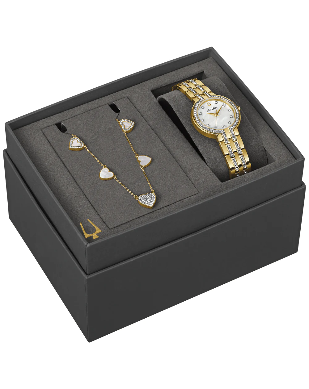 Bulova Crystal Collection Women's Watch & Necklace Gift Set - 98X138