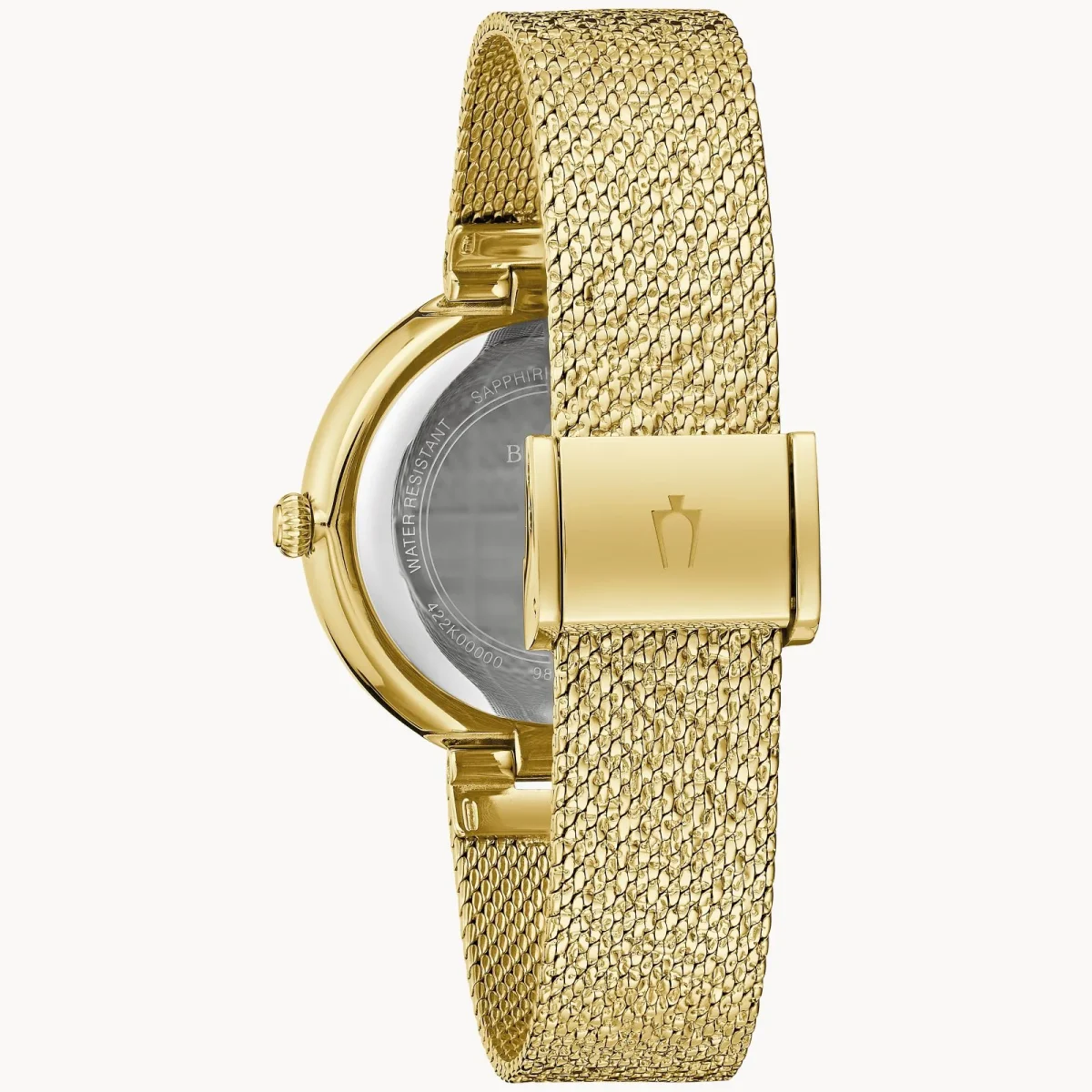 Bulova Ladies' Silver Tone Champagne Dial WIth Crystal Markers Bezel Bracelet 32mm Watch - 96L329