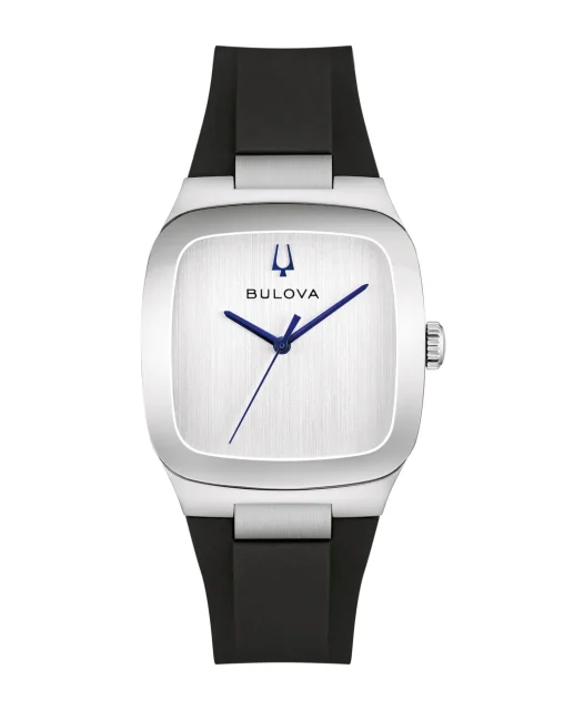 Bulova Latin GRAMMY Millennia Men's Quartz Watch 96A335 – Silver Dial Black Rubber Strap