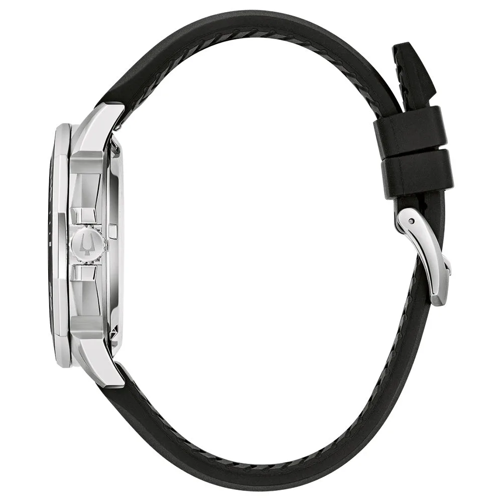 Bulova Marine Star Black Rubber Precisionist Watch with 43cm Stainless Steel Case and 200m Water Resistance - 96B432