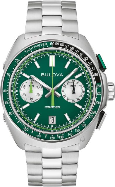 Bulova Racer Green Dial Chronograph Mens Watch - 98B468