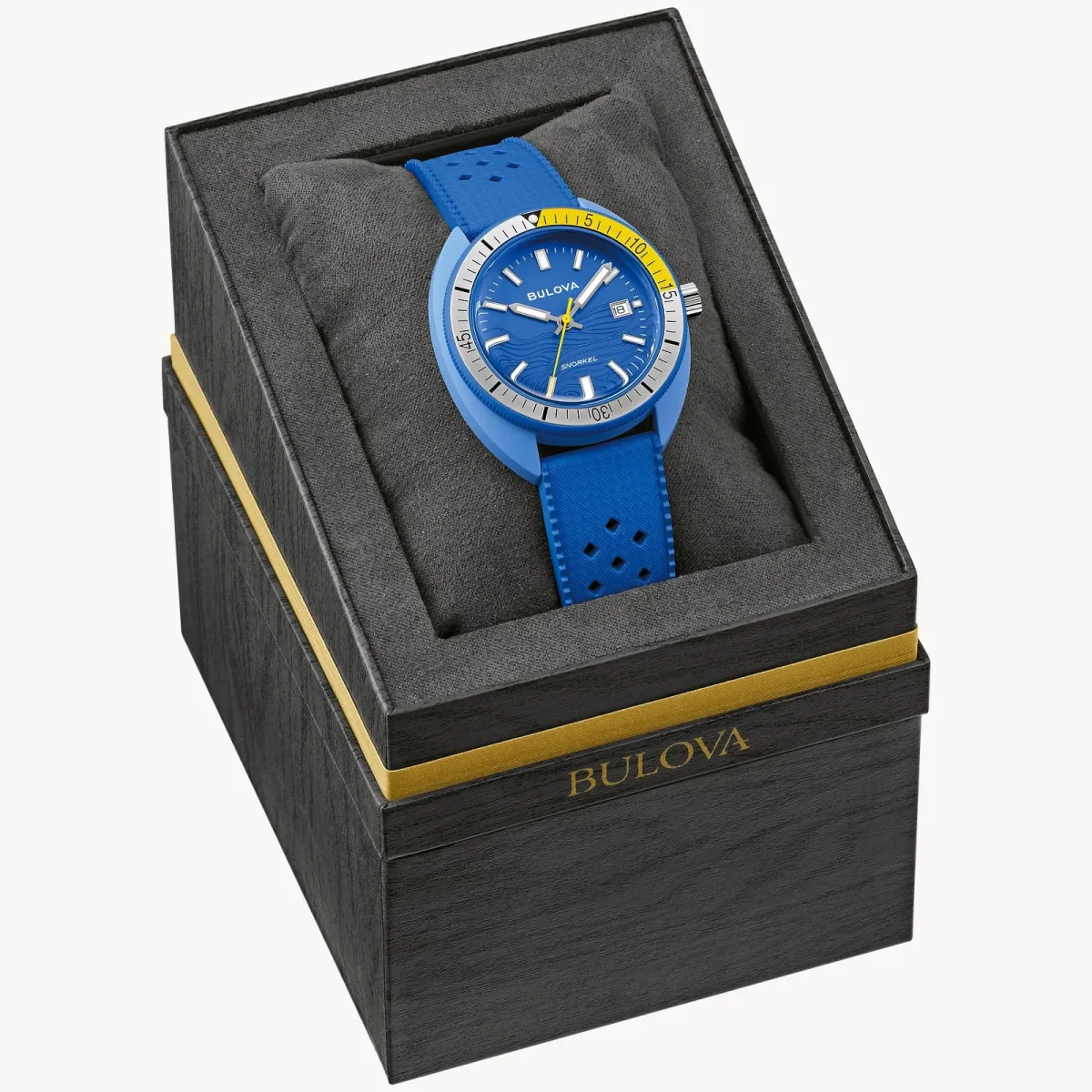 Bulova Snorkel "Blue Tang" Blue Dial Rubber Strap 100m WR Watch - 98B445