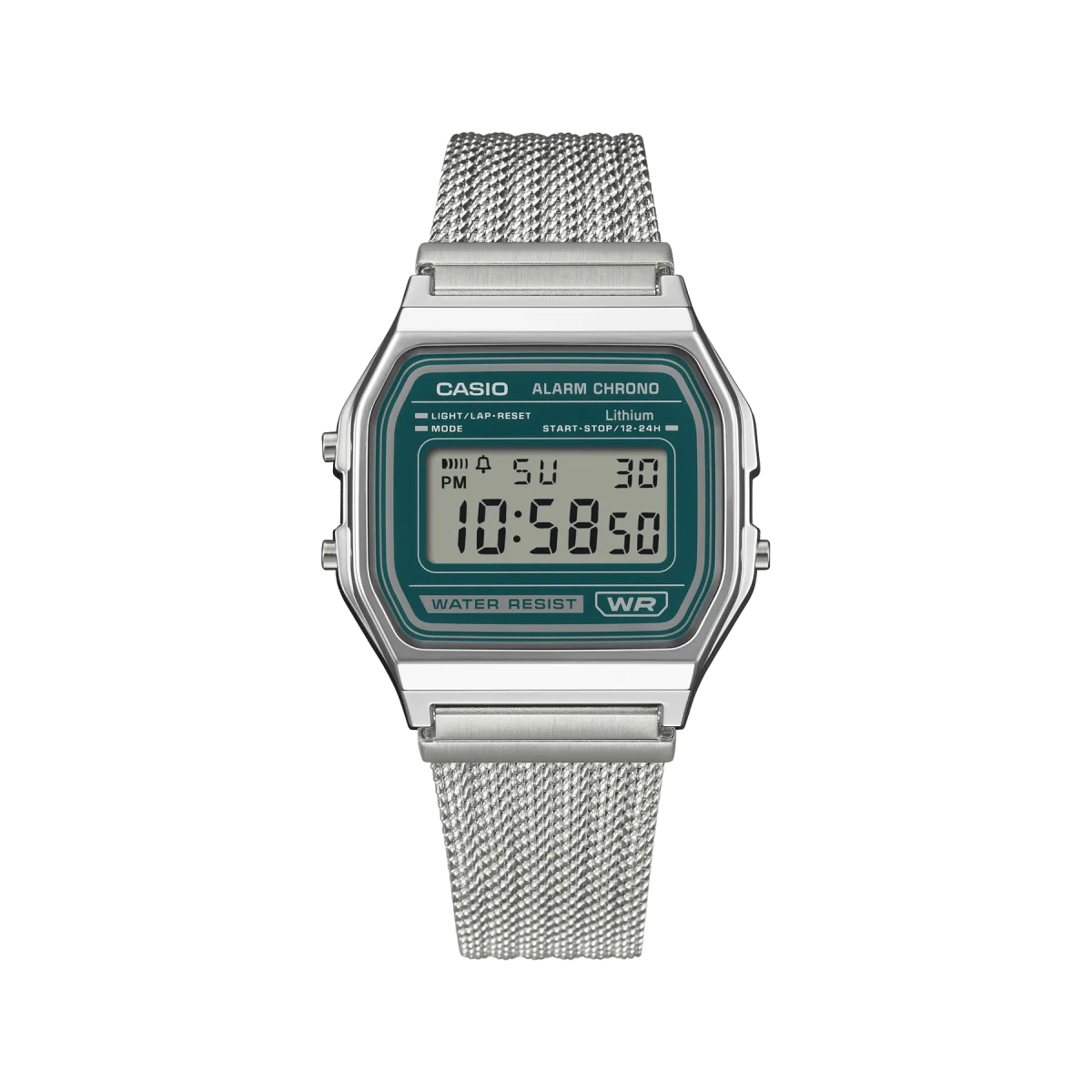 Casio A158WEM-3D Classic Digital Watch Fine-Woven Mesh Band