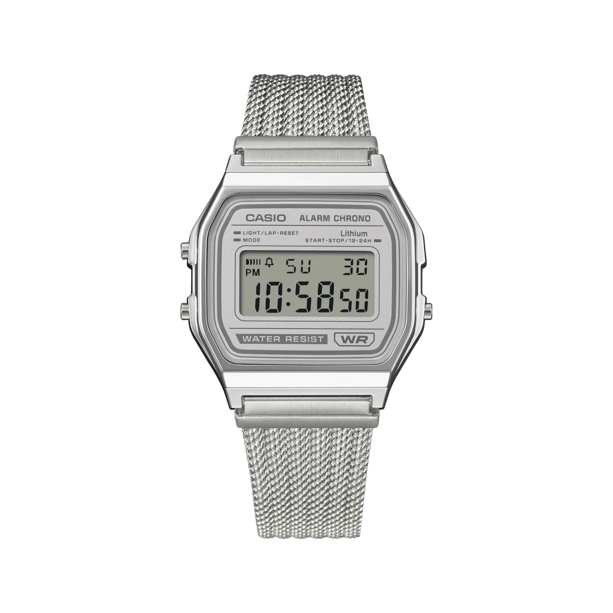 Casio A158WEM-7D Classic Digital Watch Fine-Woven Mesh Band