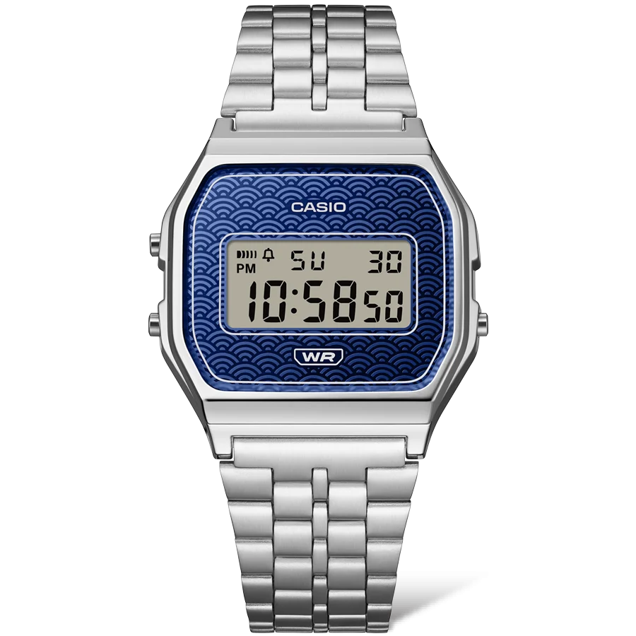 Casio A159WEVJ-2D Vintage Digital Watch – Made in Japan Blue Dial