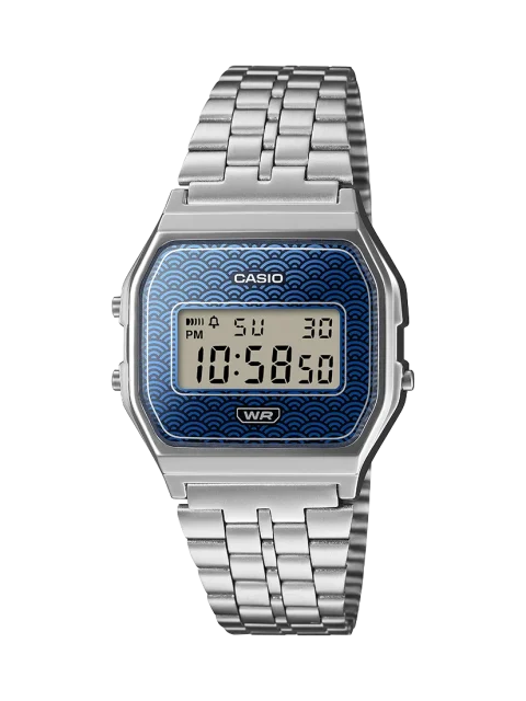 Casio A159WEVJ-2D Vintage Digital Watch – Made in Japan Blue Dial