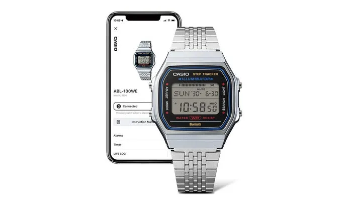 Casio ABL100WE-7A Vintage Bluetooth Step Tracker Digital Watch