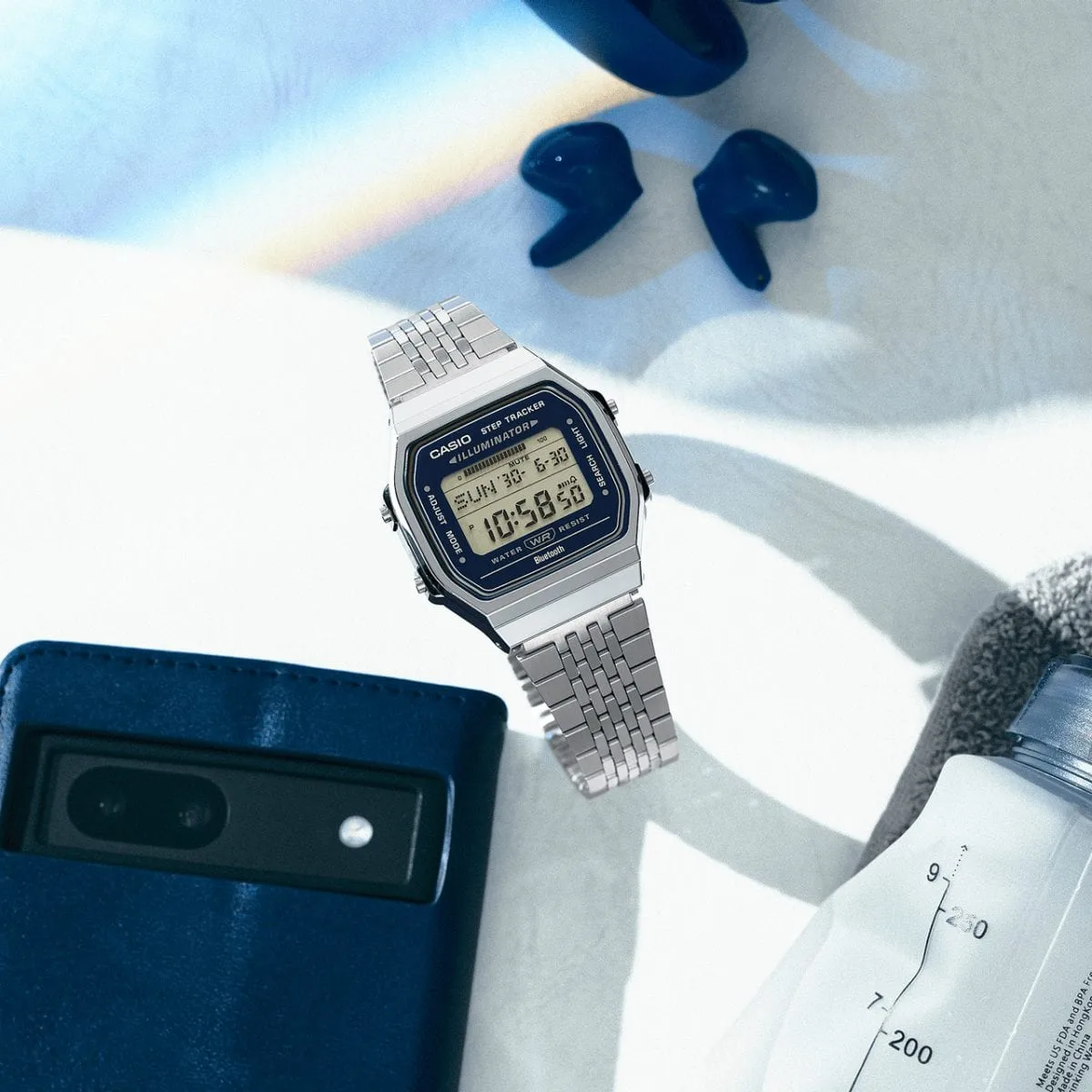 Casio ABL100WE-2A Vintage Digital Bluetooth Step Tracker Watch