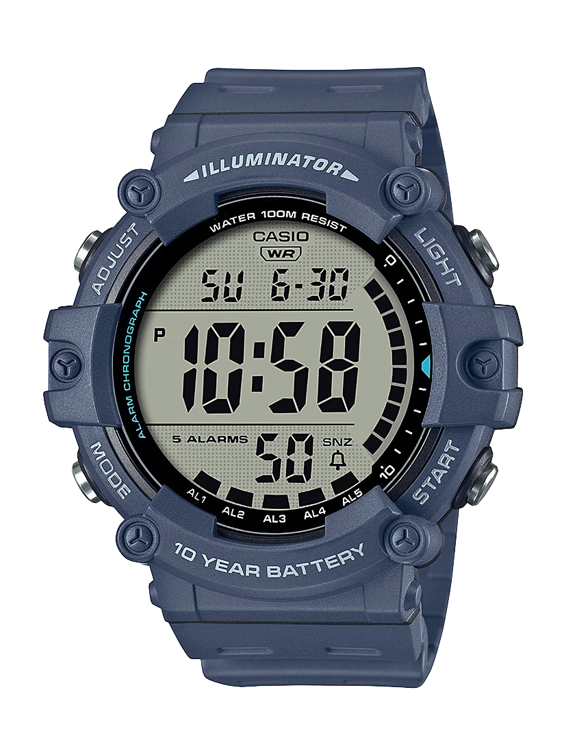 Casio AE1500WH-2A Men's Digital Watch | 10-Year Battery | 100M Water Resistant | Blue Resin