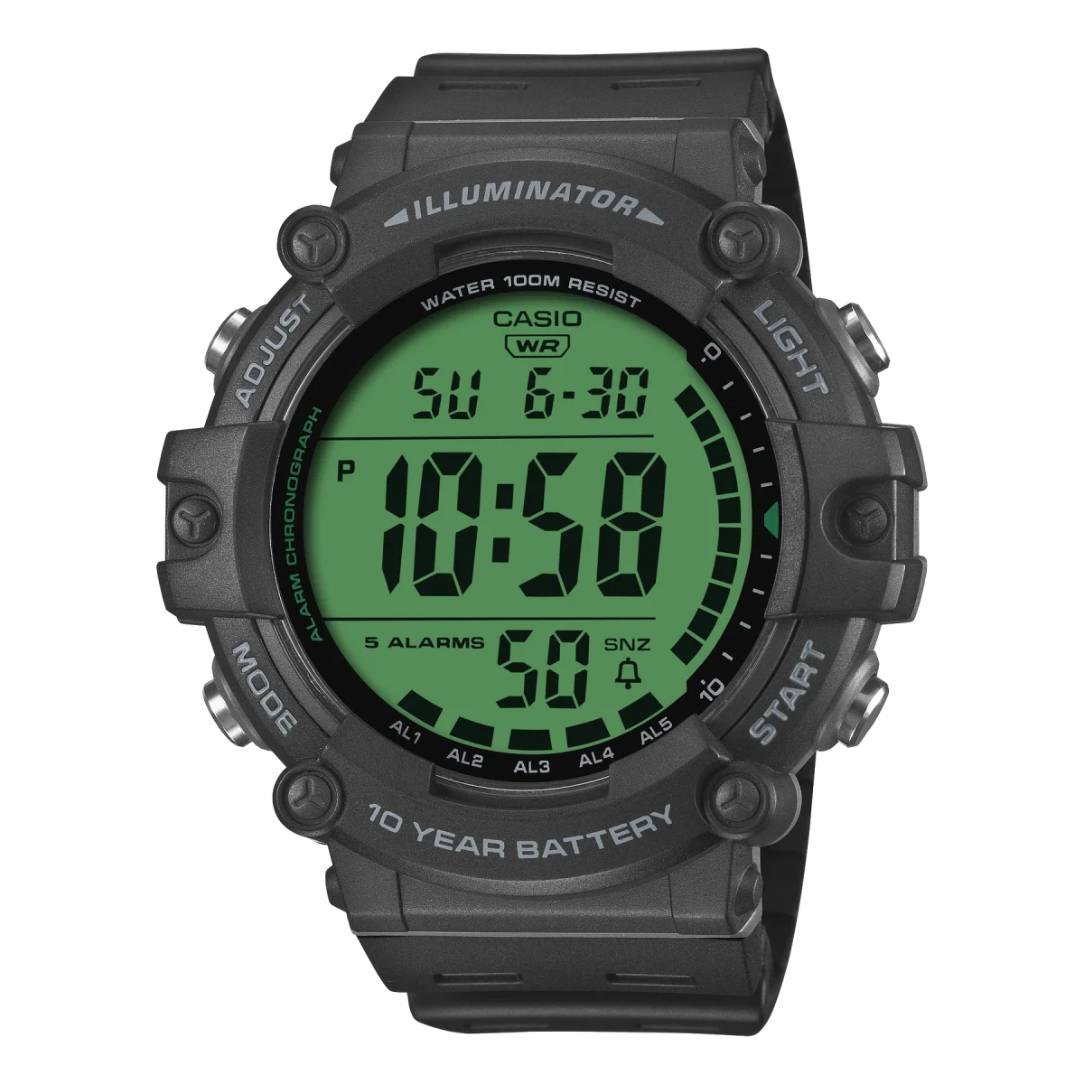 Casio AE1500WHC-1A Digital Watch – 10 Year Battery | 100M Water Resistant | Dual Time
