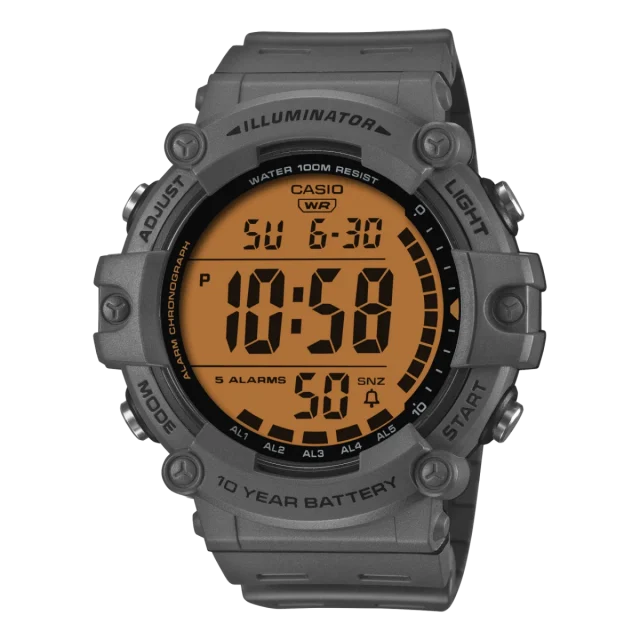 Casio AE1500WHC-8A Digital Watch – Grey Resin Band | 100M Water Resistant | 10-Year Battery